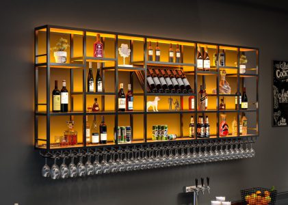 Creative LED wall-mounted wine rack