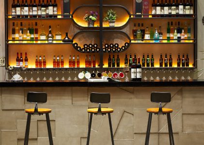 Creative LED Industrial style wall-mounted wine rack