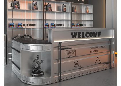 Container Industrial style retro cashier desk