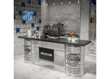 Oil drums cashier desk