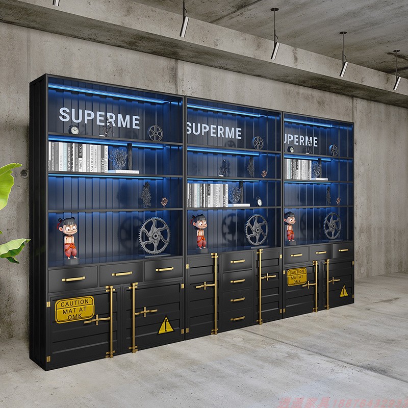 Industrial style container shelf