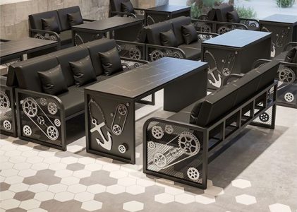 Industrial style creative vintage wrought iron deck combination