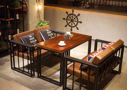 Industrial style creative wrought iron deck combination