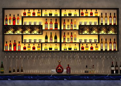 Industrial style wall-mounted wine rack