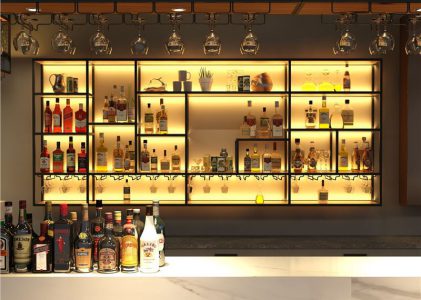 LED wall-mounted wine rack