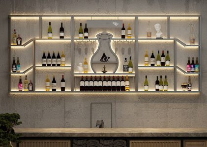 Creative LED wall-mounted wine rack