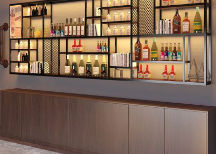 Creative LED wall-mounted wine rack