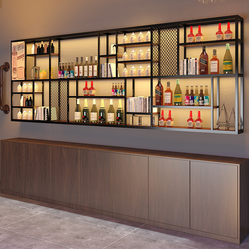 Creative LED wall-mounted wine rack