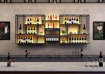 Creative LED Industrial style wall-mounted wine rack