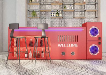 Creative Retro industrial style cashier desk