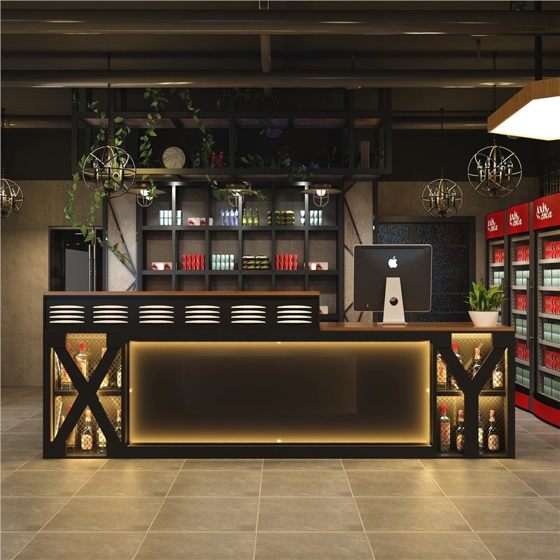 Retro industrial style cashier desk