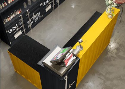 Container cash register bar