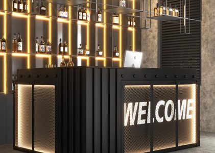 Industrial style cashier desk